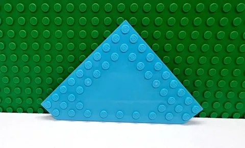 Lego 1 Medium Azure 10x10 Wedge Plate with Cut Corner no studs in the middle NEW