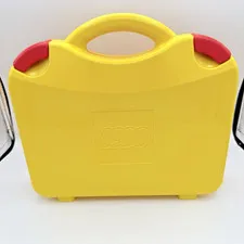 LEGO Plastic Storage Box Carrying Case Yellow & Red Removable Dividers Travel