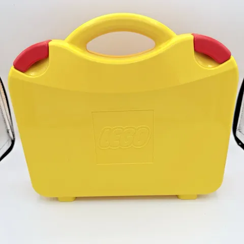 LEGO Plastic Storage Box Carrying Case Yellow & Red Removable Dividers Travel