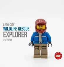 LEGO City Minifigure Wildlife Rescue Explorer Blue Jacket #cty1294 Set 60300
