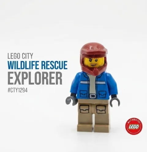 LEGO City Minifigure Wildlife Rescue Explorer Blue Jacket #cty1294 Set 60300