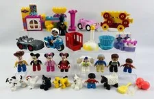 Huge LEGO Duplo Lot 30+ Pcs Mickey Minnie Birthday Train Toy Story Cars Animals