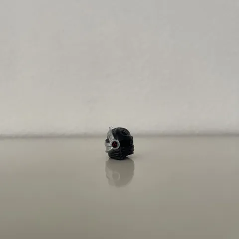 LEGO Minifigure Black Cyborg Helmet Silver Eye Piece Battle Weapon Space Armor