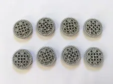 Lot of 8 LEGO Technic Gear 40 Tooth (3649) - Old Light Gray color