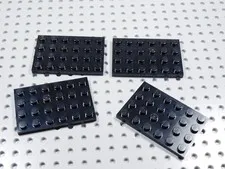 LEGO Lot of 4 Black 4x6 Plates BH