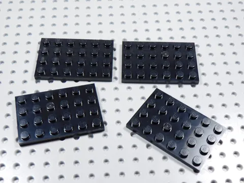 LEGO Lot of 4 Black 4x6 Plates BH