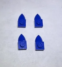 Lego Lot Of 4 Bright Blue 1x1 Plate With Tooth Teeth New Part Spike