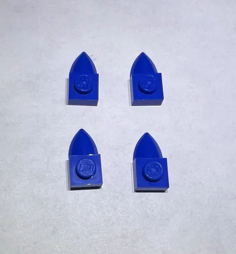 Lego Lot Of 4 Bright Blue 1x1 Plate With Tooth Teeth New Part Spike