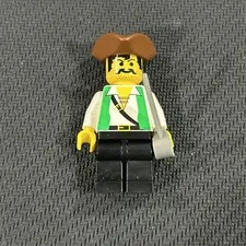 Lego Pirates Minifigure- Pirate Green Vest, Brown Triangle Hat (pi048) 6249