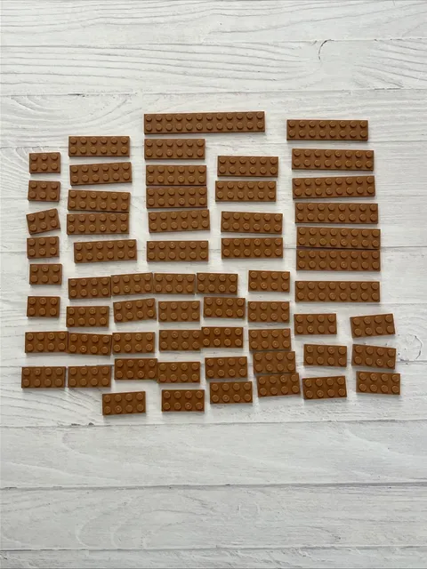 LEGO MEDIUM NOUGAT LOT 60 PCS 2X12 2X8 2X6 2X4 PLATE VARIETY BUILDING PIECES