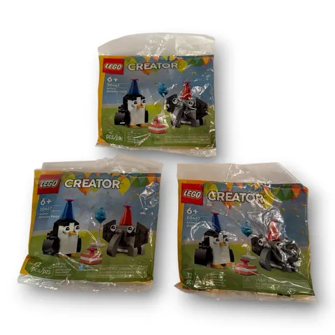 LEGO 30667 Animal Birthday Party Polybag Lot of 3 - New & Sealed