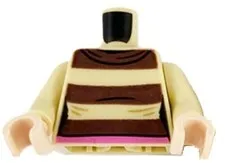 Lego NEW Hermione Minifigure TORSO Tan Brown Stripes Dark Pink Belt D350
