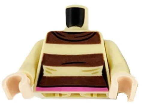 Lego NEW Hermione Minifigure TORSO Tan Brown Stripes Dark Pink Belt D350