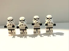 LEGO Star Wars Imperial Stormtrooper Minifigure Lot of 4 Printed Legs Azure Vent
