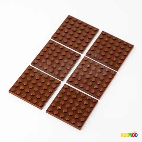 Lot of 6 Genuine LEGO Reddish Brown 6x6 Stud Dots 3958 Flat Base Plates Part