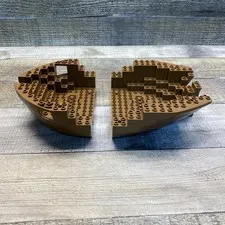 Lego Brown Boat Hull Large Bow & Stern w Tops 2556 2557 From Set 6285 10040 6274