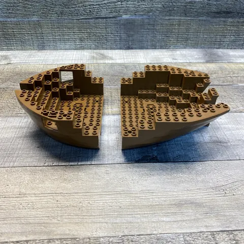 Lego Brown Boat Hull Large Bow & Stern w Tops 2556 2557 From Set 6285 10040 6274