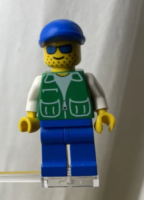 Vintage Lego Minifigure 1993 Male Green Jacket Large Pockets Stubble pck003 6670