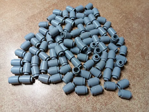 LEGO BULK LOT OF 100 LIGHT BLUISH GRAY 1X1 ROUND BRICKS OPEN STUD #3062B