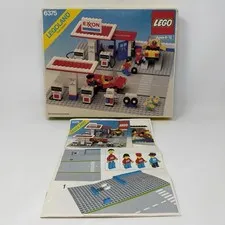 Vintage LEGO 6375 Exxon Gas Station BOX & MANUAL ONLY Original Tray 1980 Set