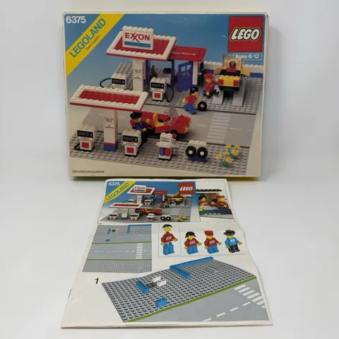 Vintage LEGO 6375 Exxon Gas Station BOX & MANUAL ONLY Original Tray 1980 Set