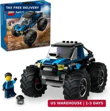 LEGO City Blue Monster Truck 60402 Off-Road Toy w/ Driver Minifigure