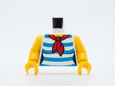 LEGO Minifigure Sailing Girl Torso Woman Female Body Navy Blue Stripe Sailor T20