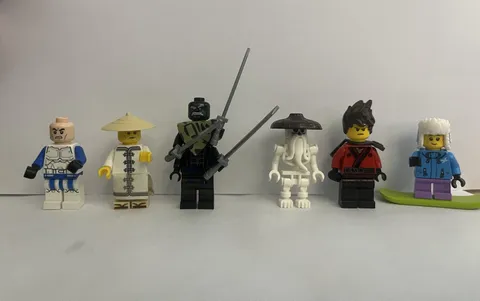 LEGO NINJAGO Zane Minifigure Lot of 6 w/ Accessories Rebooted 2014