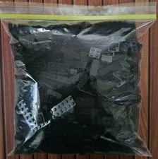2 LBS LEGO Genuine Bulk Lot  All Black Bricks Assorted Variety