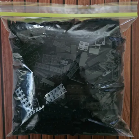 2 LBS LEGO Genuine Bulk Lot  All Black Bricks Assorted Variety