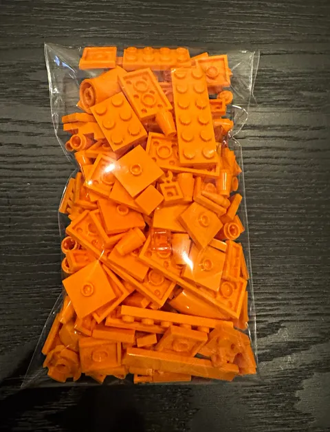 LEGO Orange 200 + Bulk Lot Mixed Bricks Plates Tiles Pieces Parts Plates