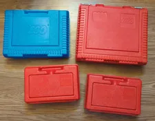 LEGO Vintage Storage Case Lot Blue Red 1984 783 782 Lot of 4