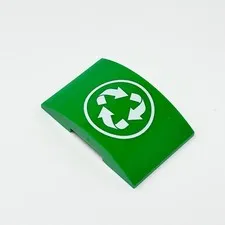 78522pb014 LEGO Parts Slope 6x4 Double Curved RECYCLING ARROWS Green (1)