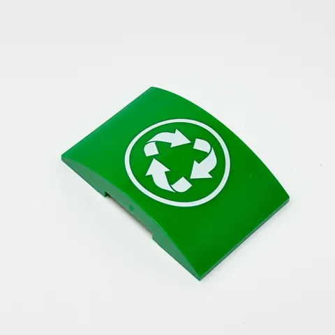 78522pb014 LEGO Parts Slope 6x4 Double Curved RECYCLING ARROWS Green (1)