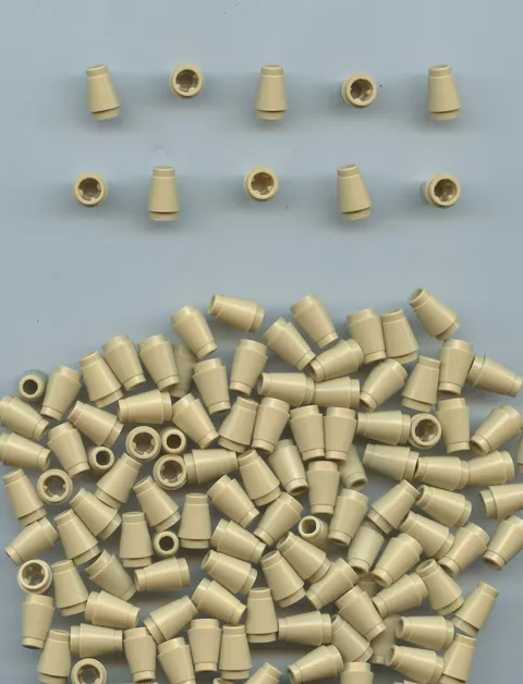 LEGO x 120 Tan Cone 1 x 1 with Top Groove 4589b