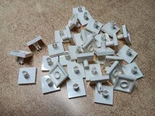 LEGO LOT OF 34 WHITE TILES 2X2 WITH TOP PIN  #2460