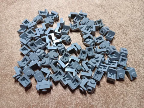 LEGO BULK LOT OF 84 LIGHT BLUISH GRAY BRACKET 1X1 1X1  #36841