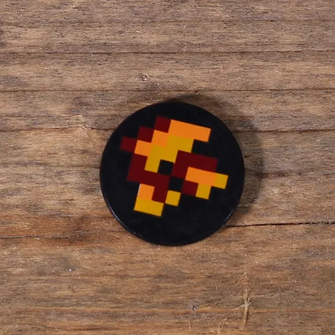 Lego Minecraft Black 2x2 Round Tile w Pixelated Fire Pattern 14769pb205