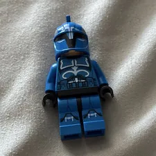 LEGO Blue Armored Minifigure with Helmet, Plastic Minifigure Figure