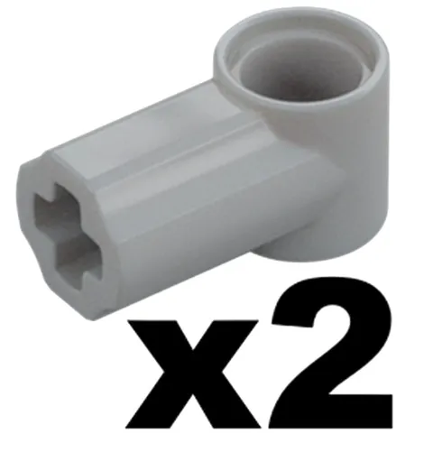 Lego NEW Light Gray TECHNIC Axle Pin CONNECTOR Angled #1 Qty 2 Part 32013 T1