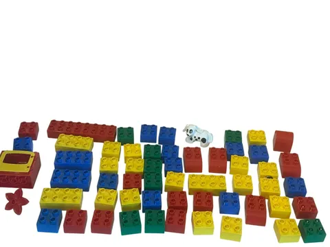 VTG Lego DUPLO Lot 2x2 2x6 Bricks Dog Door Flower Building Blocks Toys