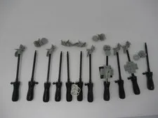 LEGO Soccer Goalie Sticks & Minifig Mounts Lot of 11 Rubber Bands Football Stand