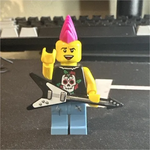 LEGO Collectable Minifigures Series 4 Punk Rocker Minifigure w/ Guitar