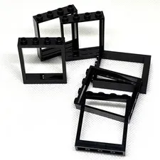 LEGO Parts - Black Door, Frame 1 x 4 x 4 Lift - No 6154/40527 - QTY 6