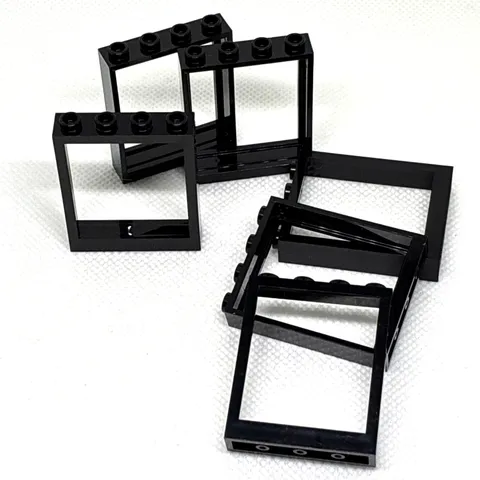 LEGO Parts - Black Door, Frame 1 x 4 x 4 Lift - No 6154/40527 - QTY 6