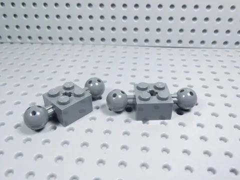 LEGO Lot of 2 Dark Bluish Gray 2x2 Bricks w/ 2 Ball Joints AY