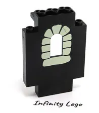 LEGO Vintage Black Panel 2 x 5 x 6 with Window w/ Light Gray Window Stones 4444