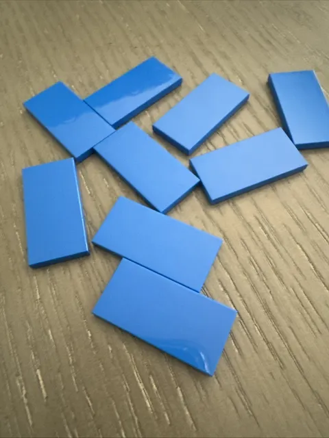LEGO Tile 2 x 4 (87079 / 113479) 9 Pieces Blue