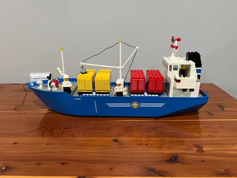Vintage 1987 Lego Boat: 4030 Cargo Carrier - 100% Complete- Read Description-