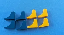 8 LEGO parts pieces 3x2 half arch, inverted, navy blue & yellow, #18653